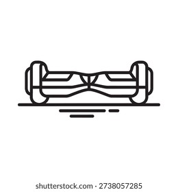 Simple line drawing of a self balancing scooter on a flat surface