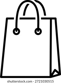 Desenho de linha simples de uma sacola de compras