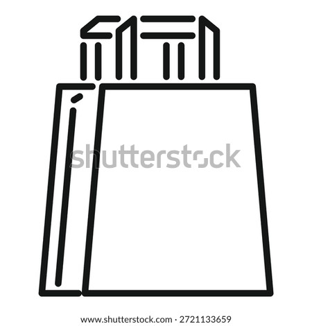 Simple line drawing of a shopping bag, symbolizing retail, purchases, and consumerism