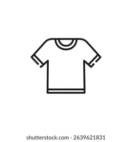 Simple line drawing of a short sleeve t shirt