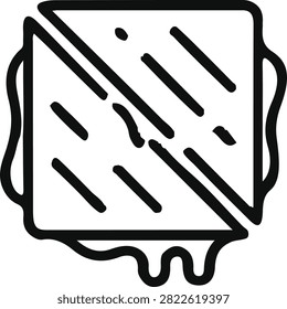 Simple line drawing shows crumpled paper with visible crease and fold lines