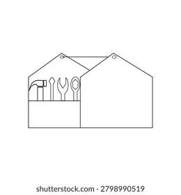 Simple line drawing shows