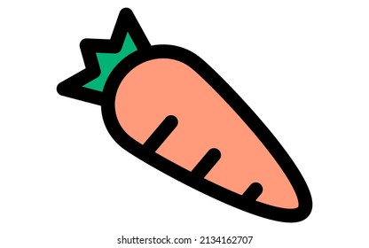 Dibujo de línea simple, una zanahoria única