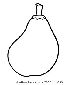 Simple Line Drawing Of A Single Eggplant