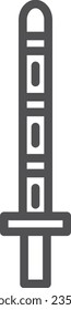 Simple line drawing single item icon of sports equipment - bamboo sword