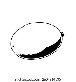 Simple Line Drawing Of A Single Lemon Fruit