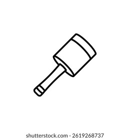 Simple line drawing of a single object, nail polish applicator icon