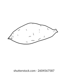 Simple Line Drawing Of A Single Sweet Potato