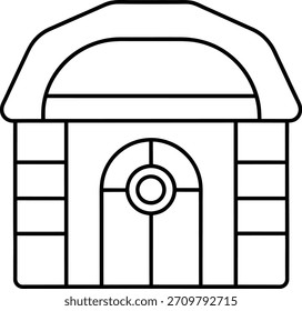 Dibujo de línea simple de una casa Pequeña. Perfecto para proyectos arquitectónicos, de diseño o inmobiliarios. Utilice esta ilustración minimalista para transmitir conceptos como el hogar y la familia.