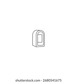 Desenho de linha simples de uma unidade de armazenamento exterior pequena e moderna