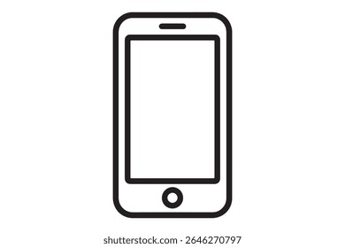 Simple line drawing of a smartphone on a white background