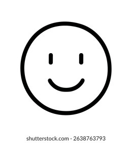 Simple Line Drawing Smiling Face Happy Expression Round Shape Icon