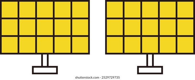 Simple line drawing, solar panel, solar power system, illustration, vector, renewable energy, eco-friendly, 