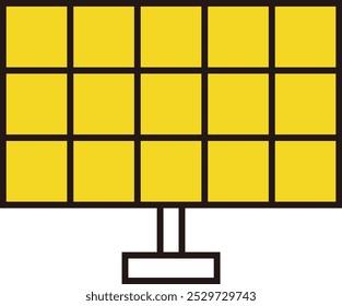 Simple line drawing, solar panel, solar power system, illustration, vector, renewable energy, eco-friendly, 