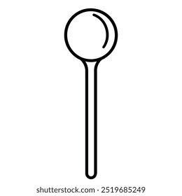 A simple line drawing of a spoon, emphasizing its shape and design.