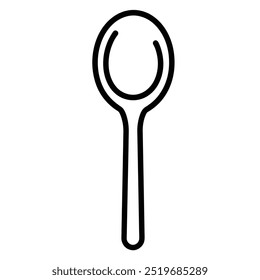 Um simples desenho em linha de uma colher, usada para comer ou servir alimentos.