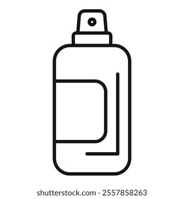 Simple line drawing of a spray bottle, suggesting cleaning products for disinfection and sanitation