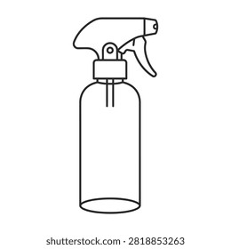 Simple line drawing of a spray bottle with trigger and nozzle for cleaning or gardening tasks easily