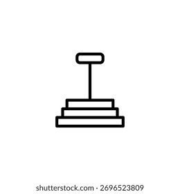 A simple line drawing of a staircase evokes themes of progress and achievement. It symbolizes ambition and the necessary steps towards reaching goals. Use this image to visually represent strategic