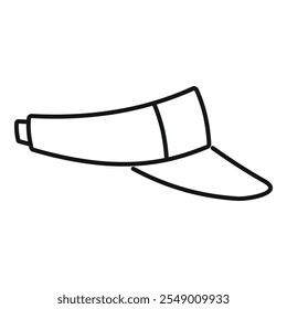Simple line drawing of a sun visor cap, a stylish and practical accessory for outdoor activities