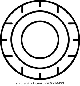 Desenho de linha simples de um alvo. Use esse vetor para marcas, design de interface ou qualquer projeto que precise de um ícone minimalista e atraente.