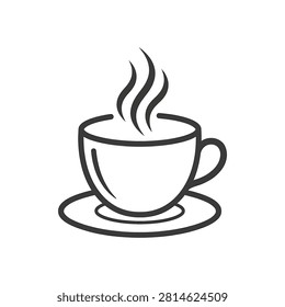 Simple line drawing tea cup hot