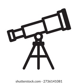 Simple line drawing of a telescope on a tripod