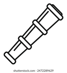 Simple line drawing of a telescope, perfect for representing looking for something specific