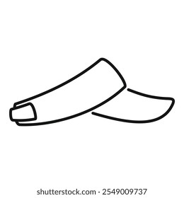 Simple line drawing of a tennis sun visor, perfect for representing summer sports and outdoor activities