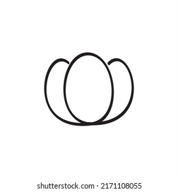 Dibujo de línea simple de la etiqueta del logotipo de tres huevos. El concepto de restaurante Emblem food. Diseño moderno de traza de una línea ilustración gráfica vectorial para cafe, tienda o servicio de entrega de comida. Ilustración vectorial eps10