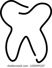 Simple Line drawing of tooth