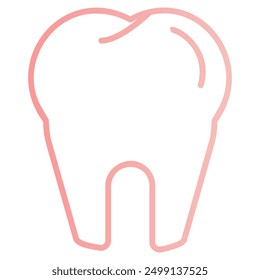 A simple line drawing of a tooth, often used to represent dental care and oral hygiene.