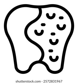 Simple line drawing of a tooth, perfect for dental illustrations and educational material