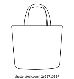 Simple Line Drawing of a Tote Bag 