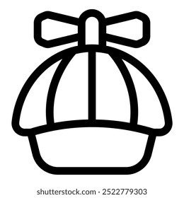 Simple line drawing of a traditional chinese hat, representing chinese culture