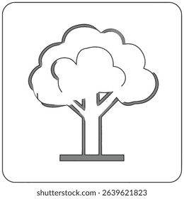 Simple line drawing of a tree icon nature symbol