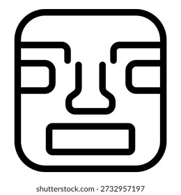 Simple line drawing of a tribal mask representing native american culture