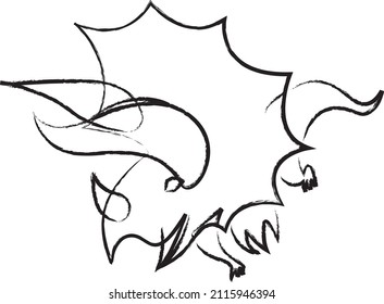Simple line drawing of Triceratops