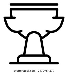 Simple line drawing of a trophy symbol in black and white, suitable for awards and achievements