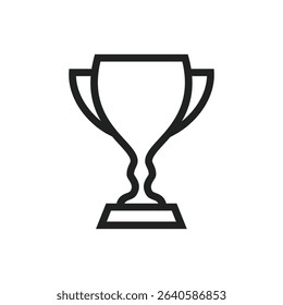 A simple line drawing of a trophy, a symbol of achievement and victory.  The design is minimalistic and elegant.
