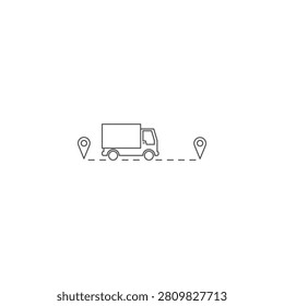 Simple line drawing of a truck