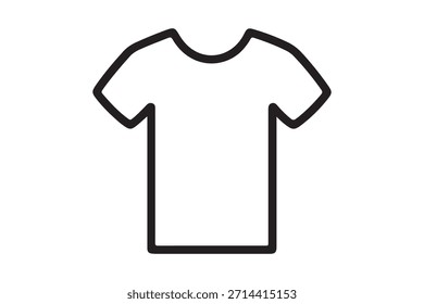 Simple line drawing of a Tshirt isolated on a transparent background