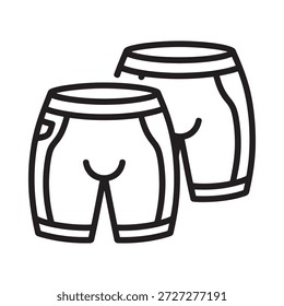 Simple line drawing of two pairs of shorts