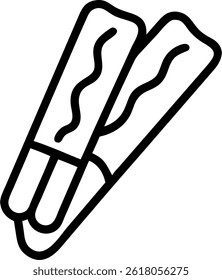 Um simples desenho de linha de dois rolos de mola, mostrando sua forma e preenchendo um ícone de estilo minimalista.
