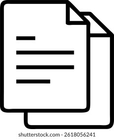 A simple line drawing of two stacked documents, the top one containing horizontal lines of text.