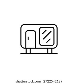 Línea Simple Dibujo Vacaciones Cabina Vector Ilustración de stock