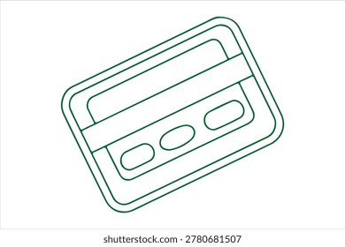 A simple line drawing of a vintage audio cassette tape. This minimalist design captures the essence of analog music storage, perfect for nostalgic or creative projects.