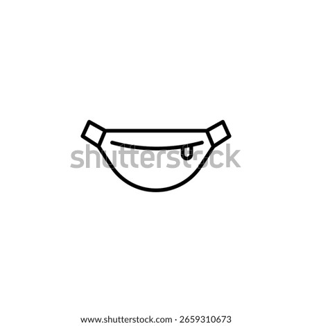 Simple Line Drawing Of A Waist Bag Or Fanny Pack Design