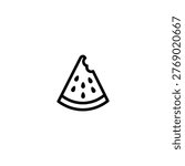 Simple line drawing of watermelon slice