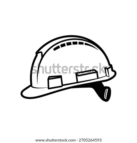 Simple line drawing of a white hard hat